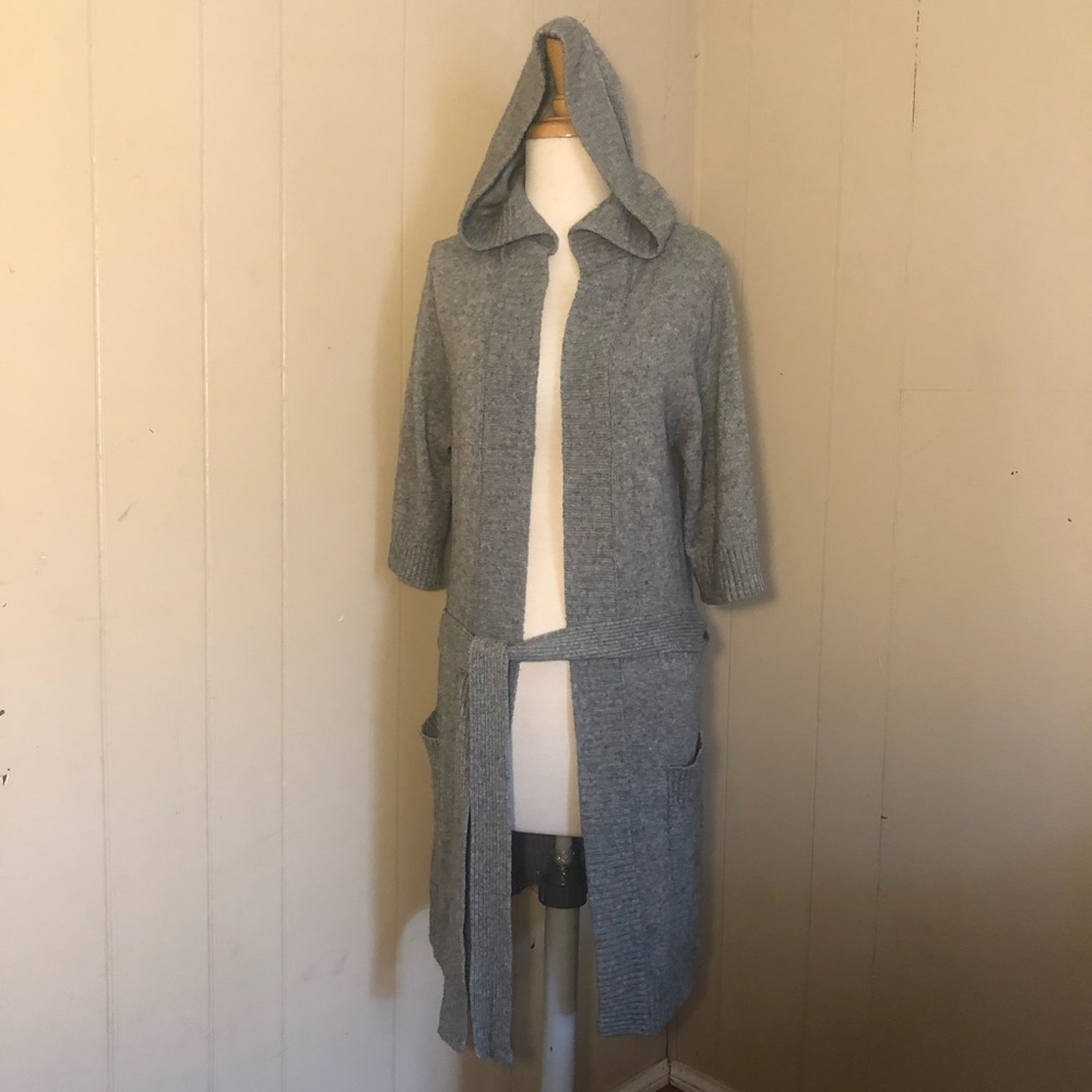 Banana Republic cardigan with hood tie belt long